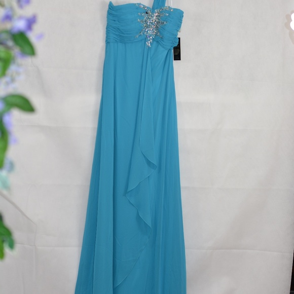 Sequined One Shoulder Long Gown SZ M By NOX NWT - Picture 2 of 12